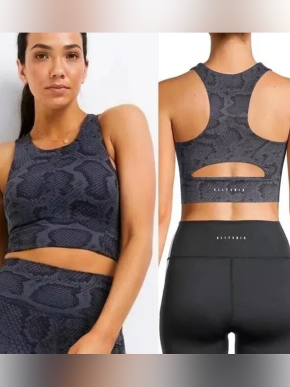 Black Snake-Print Racerback Cropped Tank - Picture 3 of 8